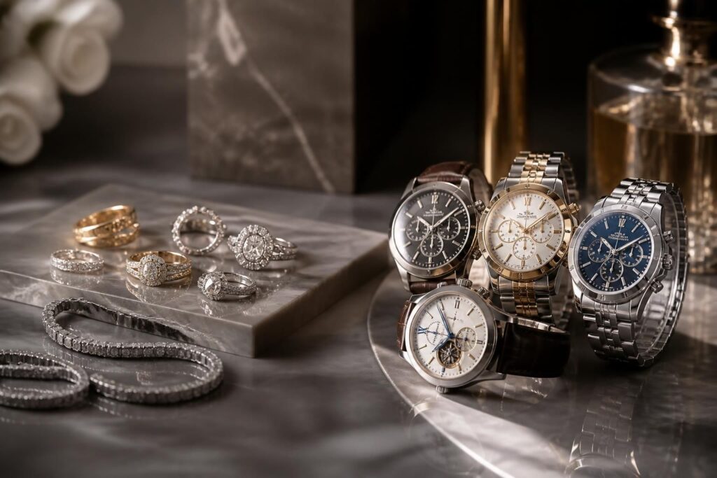 découvrez notre sélection exclusive de bijoux et montres qui ajoutent une touche unique à votre style. des pièces élégantes et raffinées pour sublimer chaque moment.