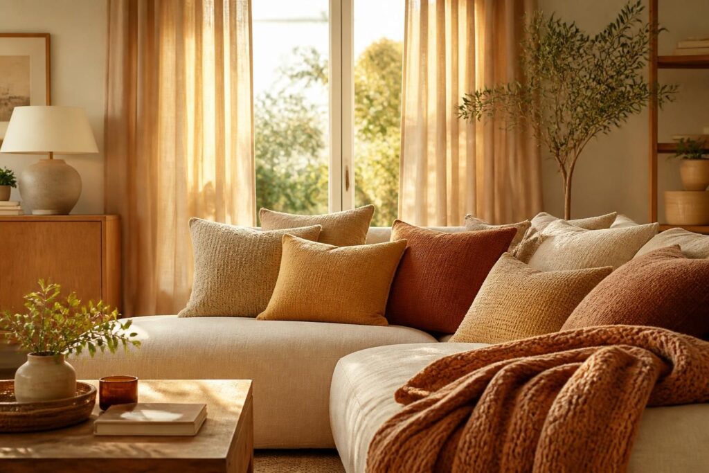 découvrez notre collection de textiles maison : rideaux, coussins et plaids pour apporter chaleur et confort à votre décoration intérieure.