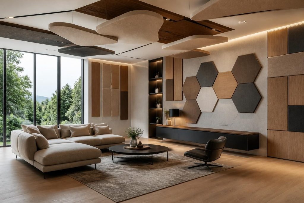 Décoration acoustique murale et plafond pour un intérieur design et fonctionnel