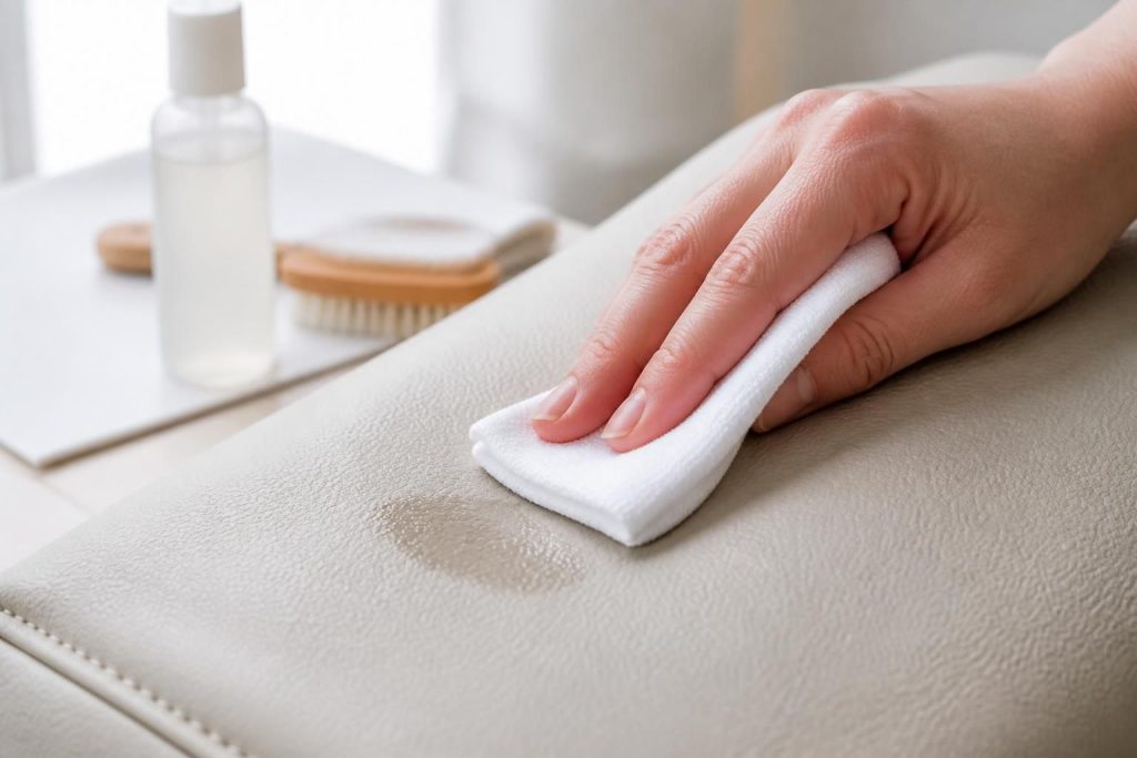 Enlever des taches de gras sur du cuir clair, naturel ou simili facilement