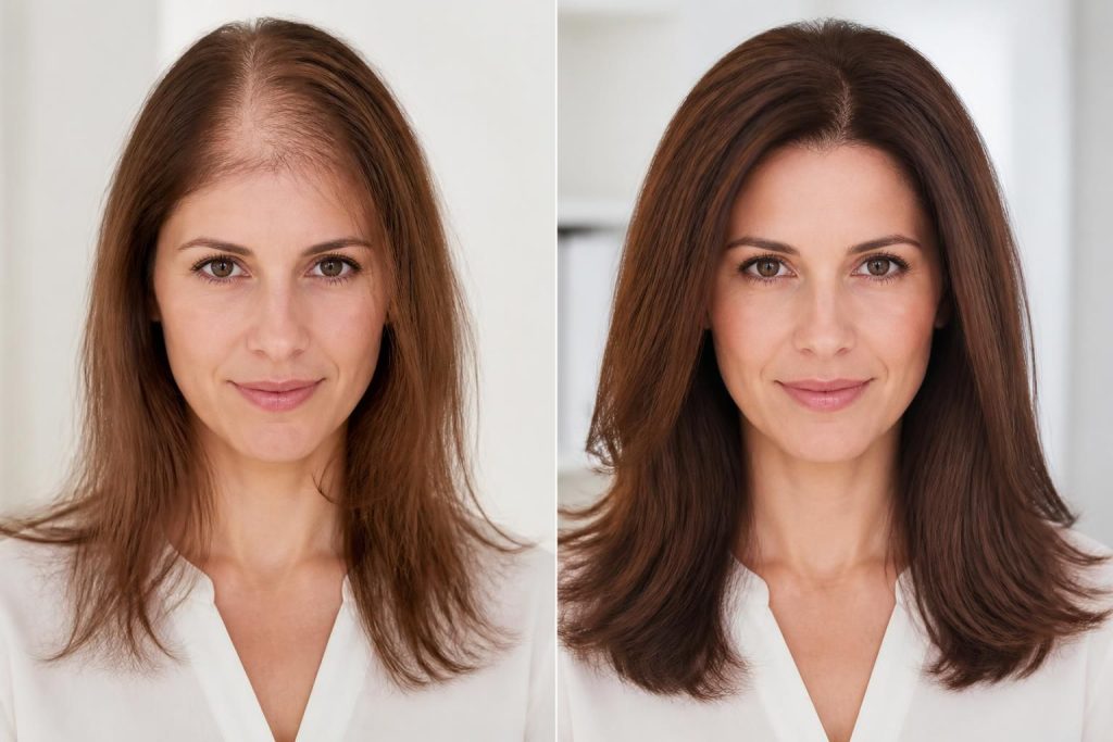 Mésothérapie cheveux avant après femme : résultats visibles et bienfaits