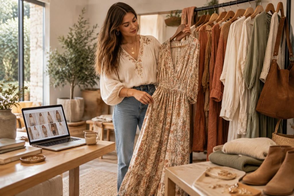 découvrez une boutique en ligne chic pour dénicher des pièces bohèmes et casual tendance, et composer des looks élégants au quotidien.